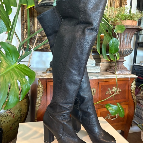 Michael Kors ST16G Black Leather Over-the-Knee Boots – Women’s 9M - Picture 1 of 7